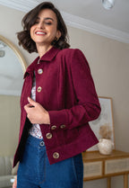 Afrika Guinda Cropped Jacket