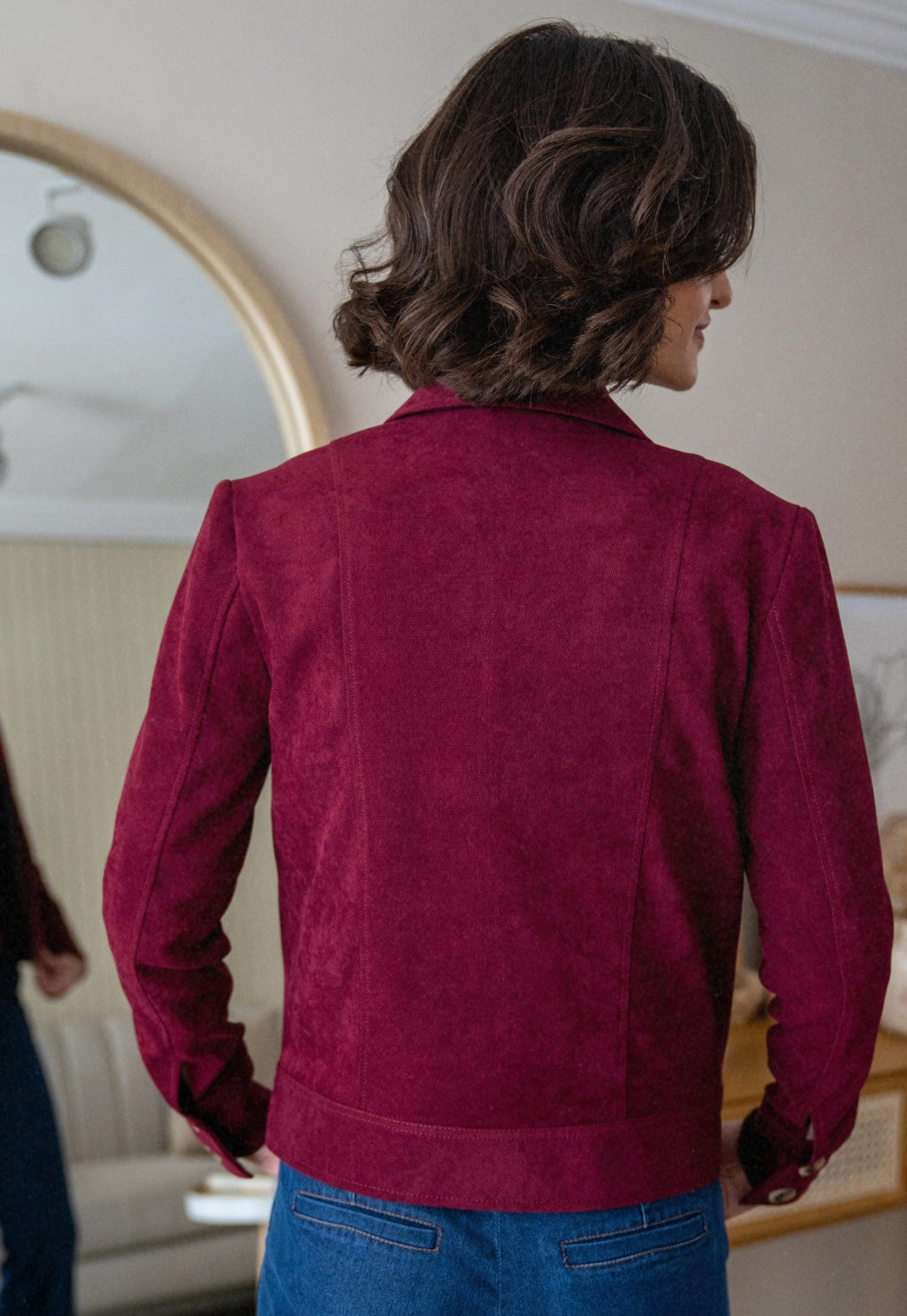 Afrika Guinda Cropped Jacket