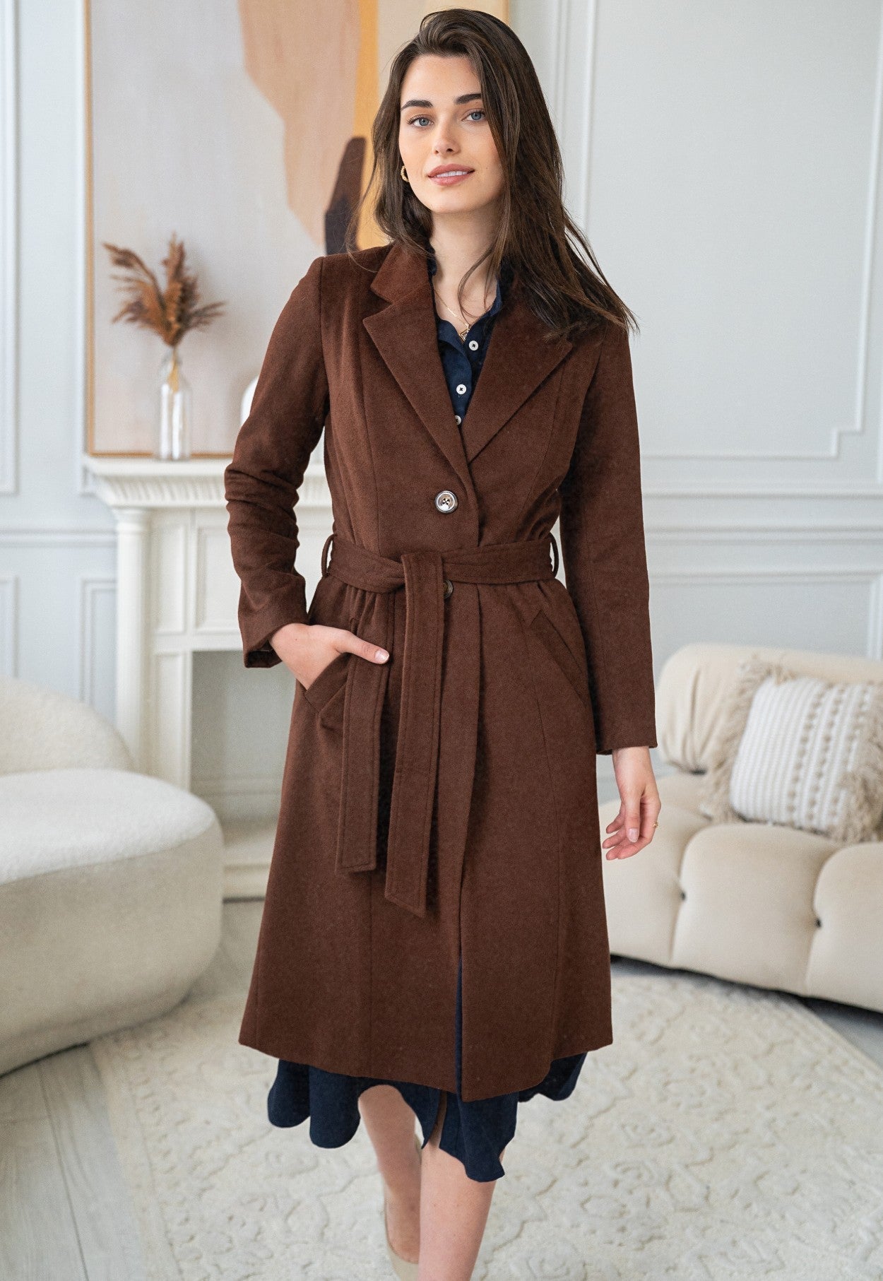 Valencia Brown Wool Coat