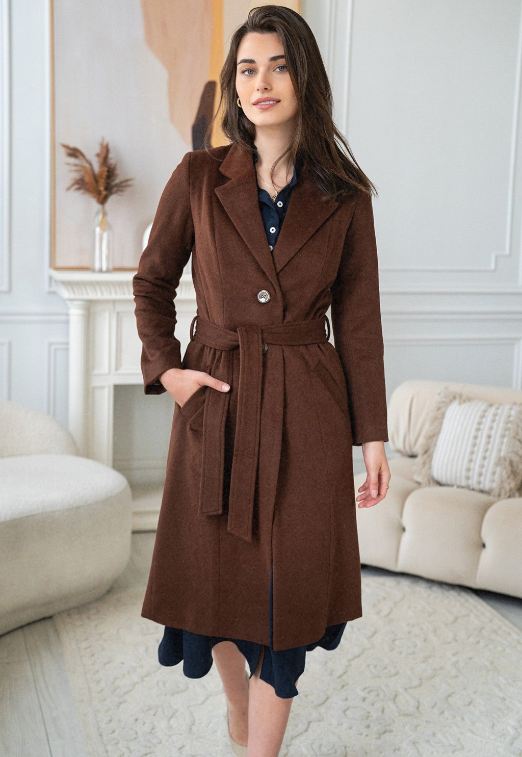 Valencia Brown Wool Coat