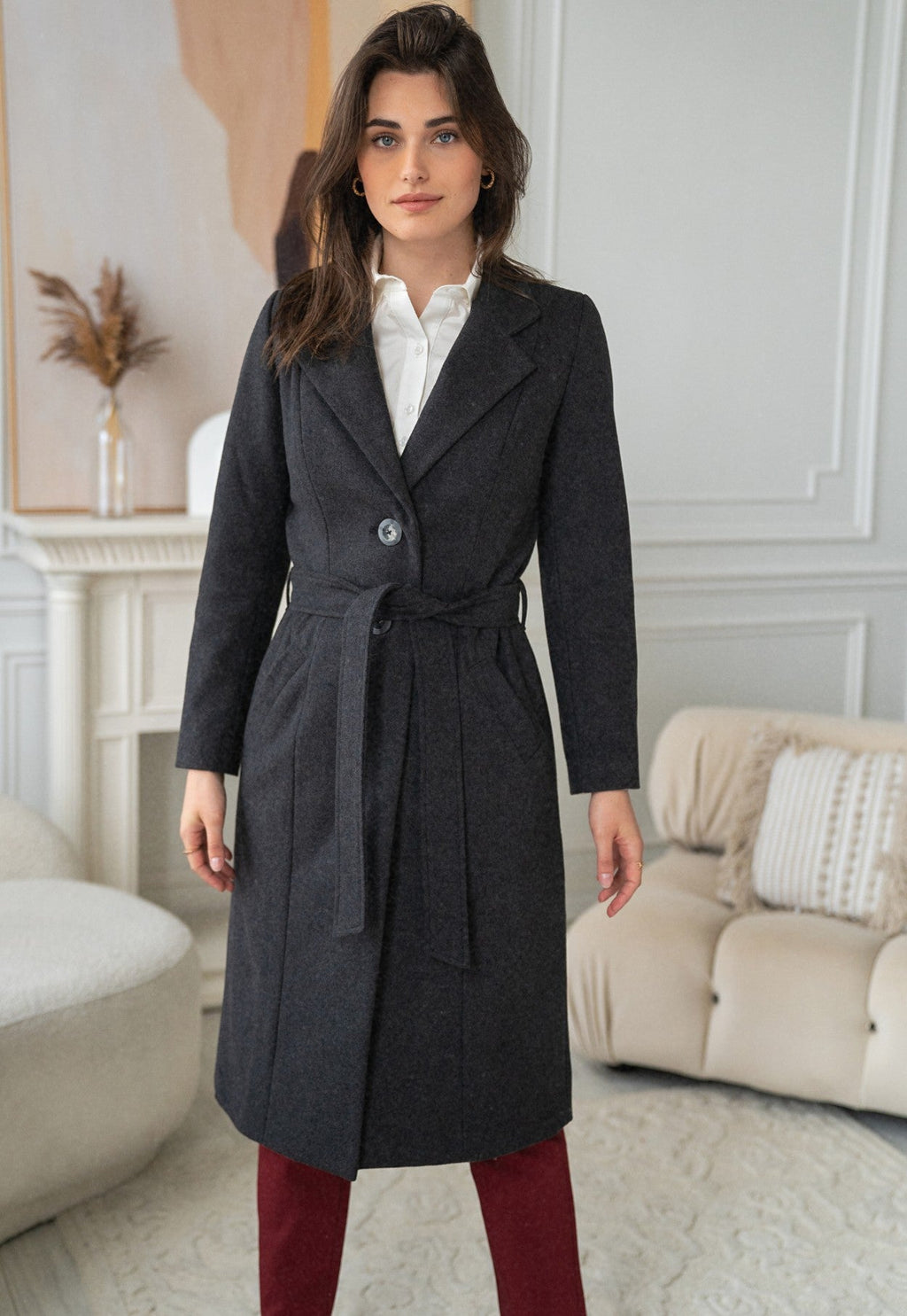 Valencia Grey Wool Coat