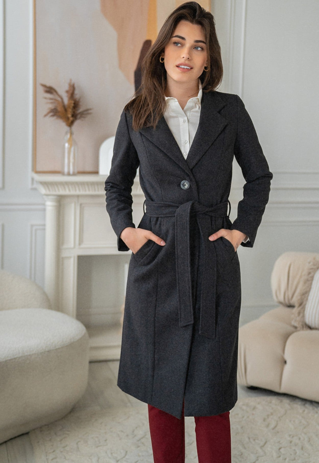 Valencia Grey Wool Coat
