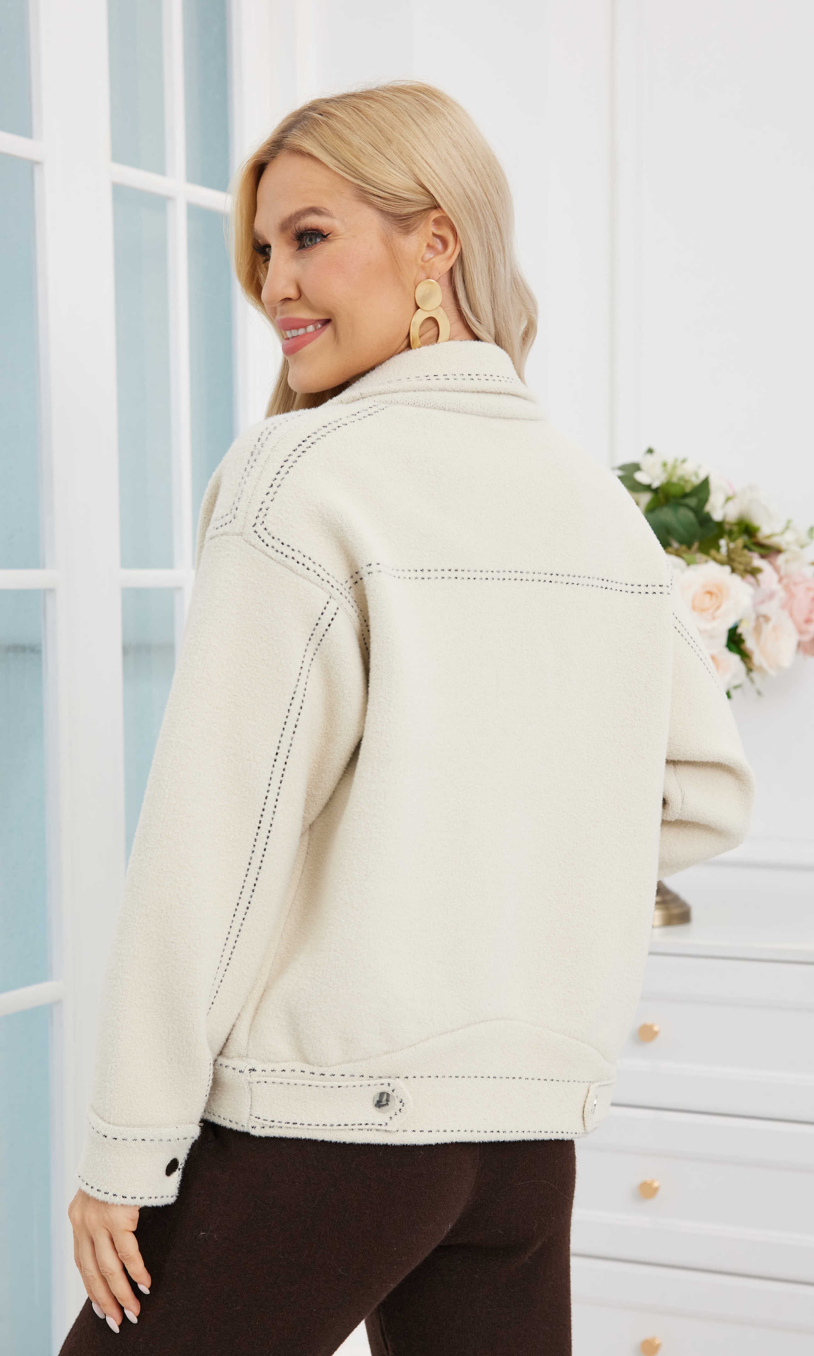 Contrast Seam Stitch Jacket