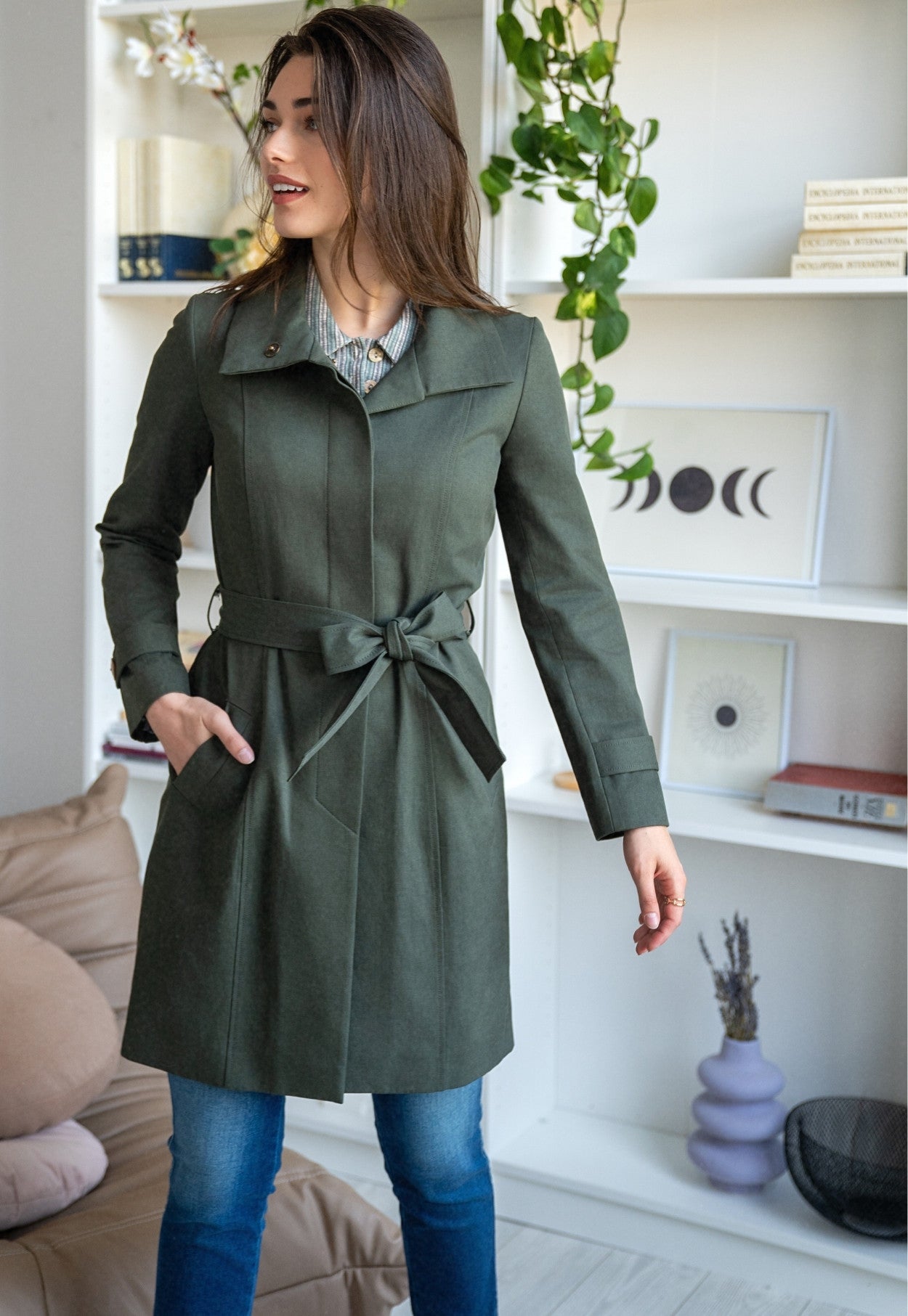 Santos Green Trench Coat
