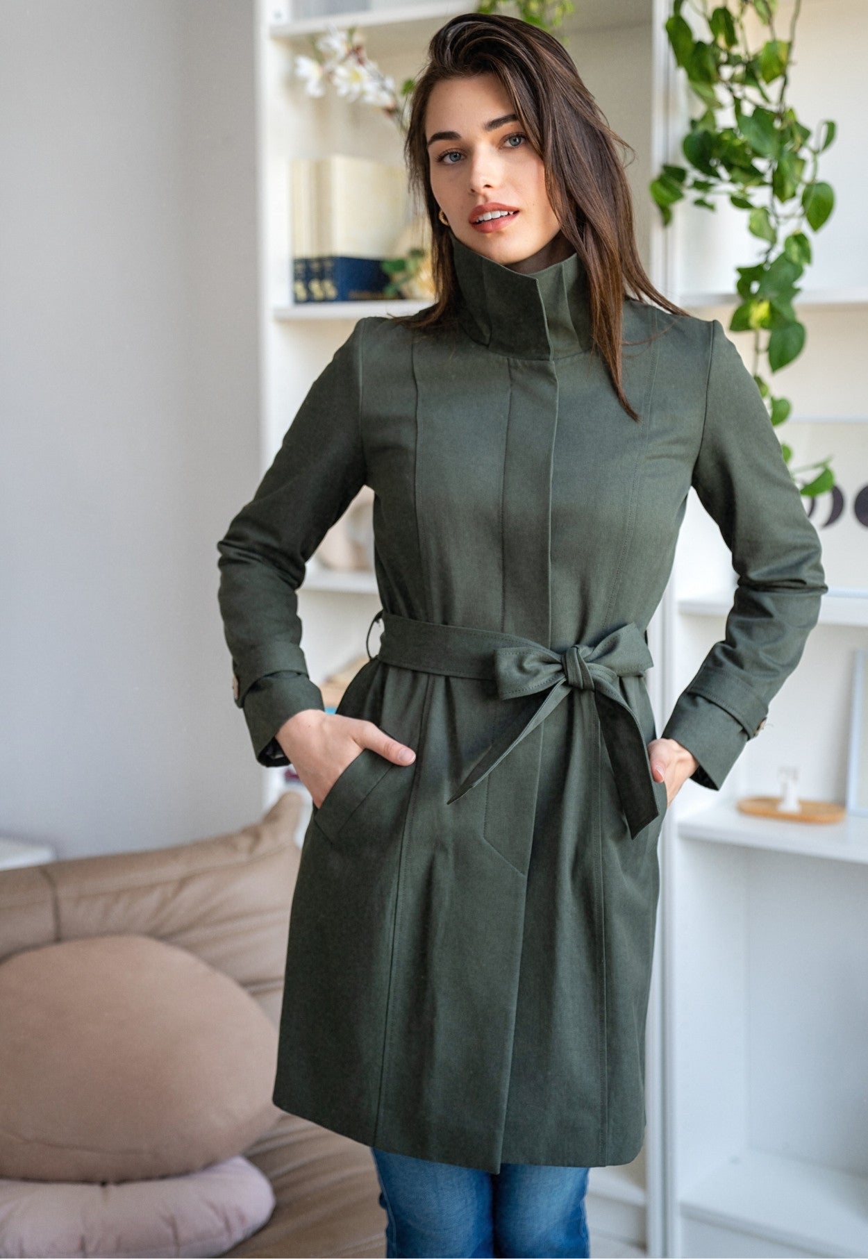 Santos Green Trench Coat