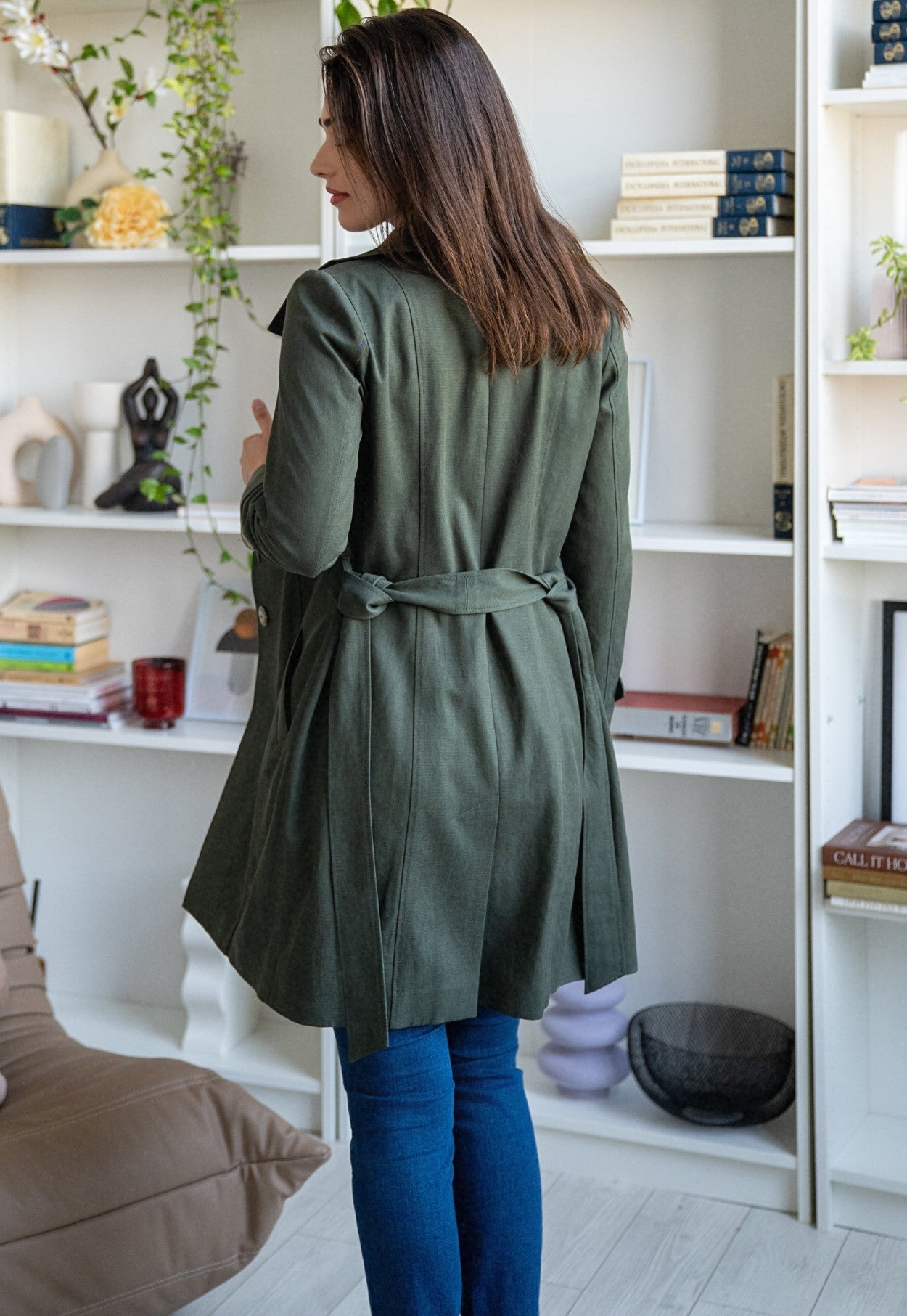 Santos Green Trench Coat