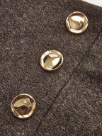 Buttoned Twill Retro Pants