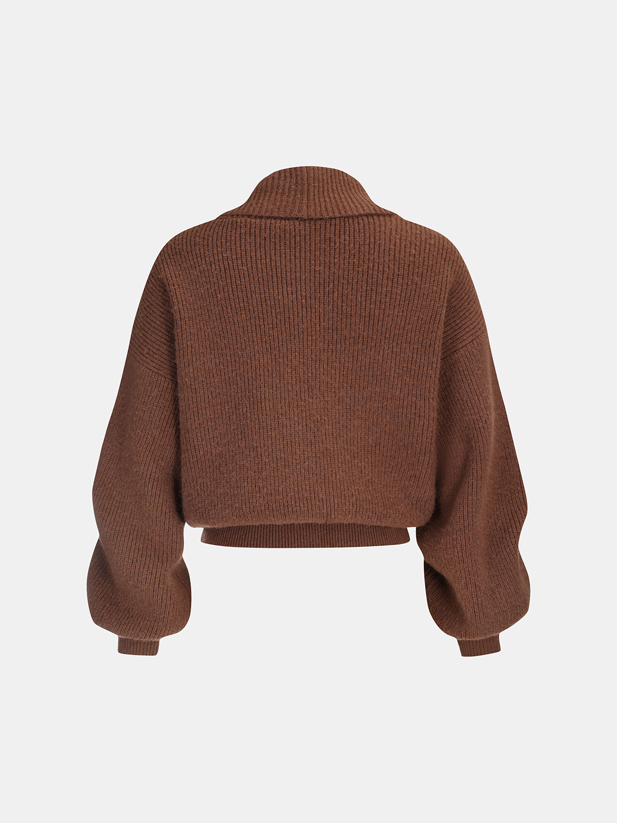 Ribbed Knit Cropped Shawl Collar Cardigan