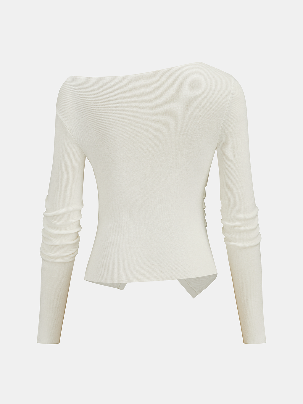 Wool-Blend Off-Shoulder Ruched Knit Top