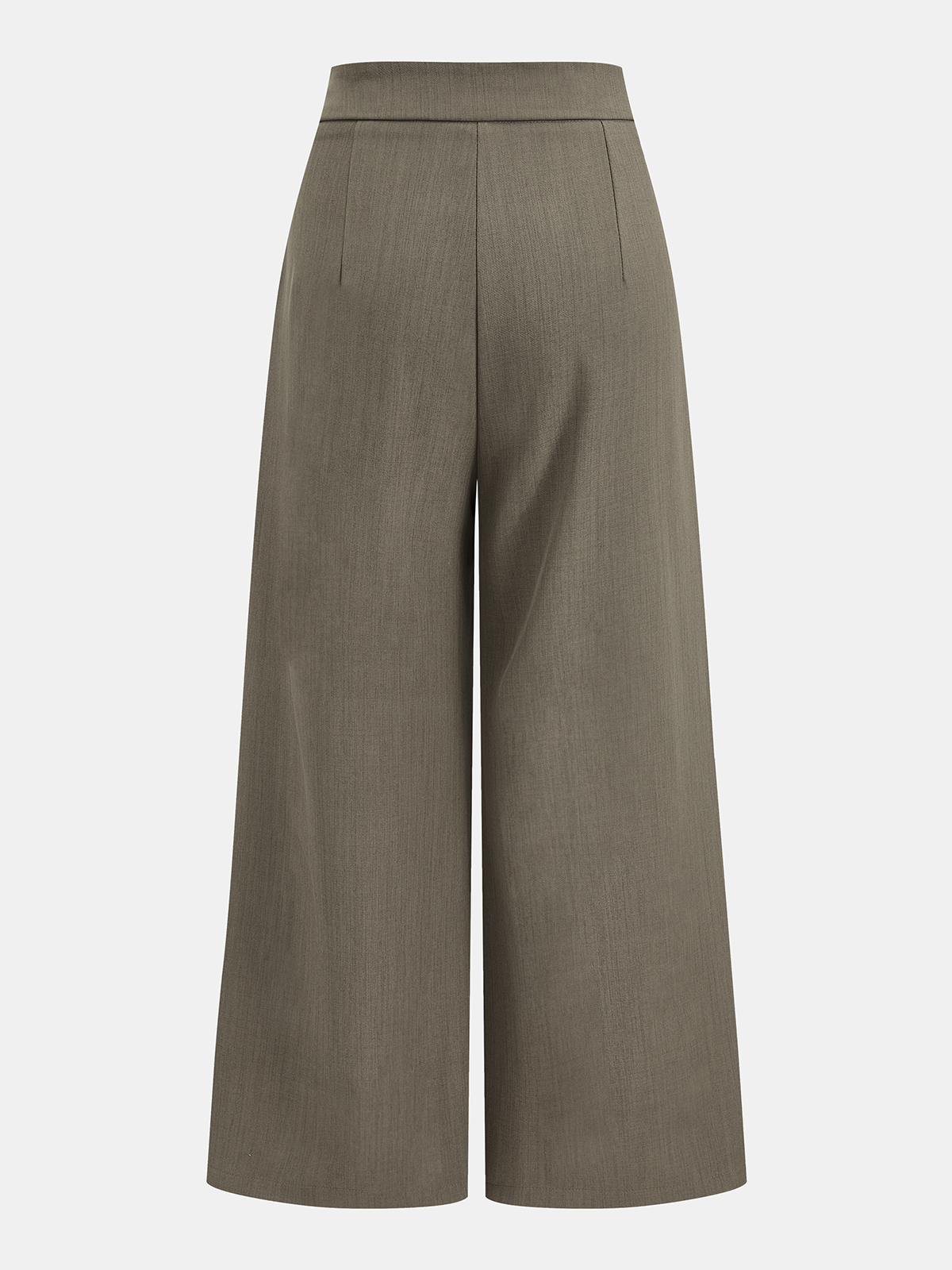 Mid-Waist Wrap-Front Wide-Leg Pants