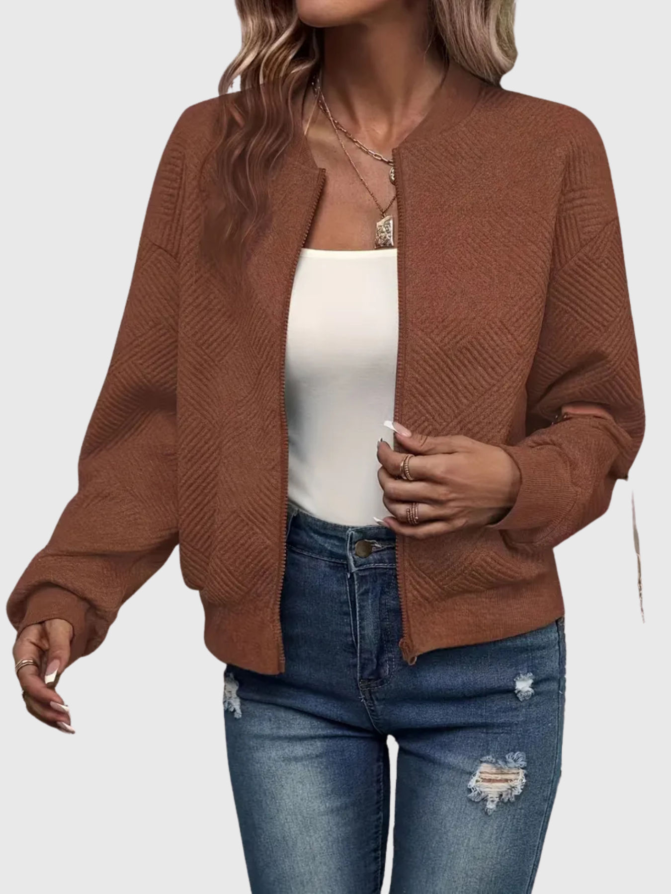 Laurie | Textured Zip Jacket